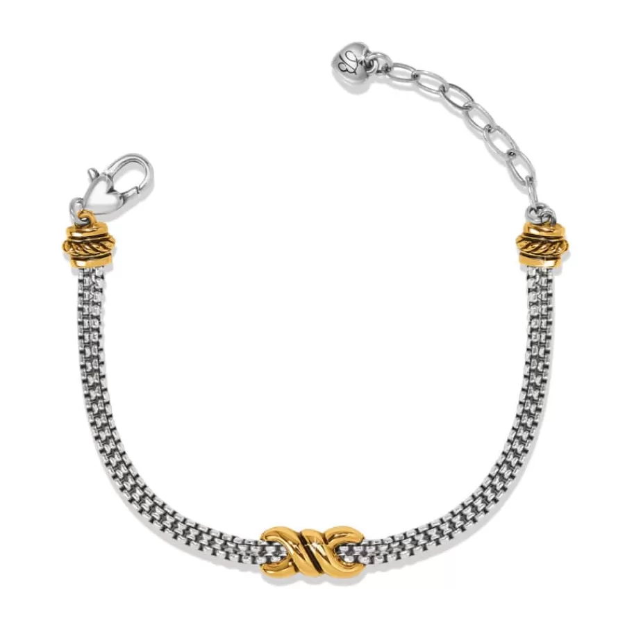 Bracelets>Brighton Interlok Twist Double Chain Bracelet Silver-Gold