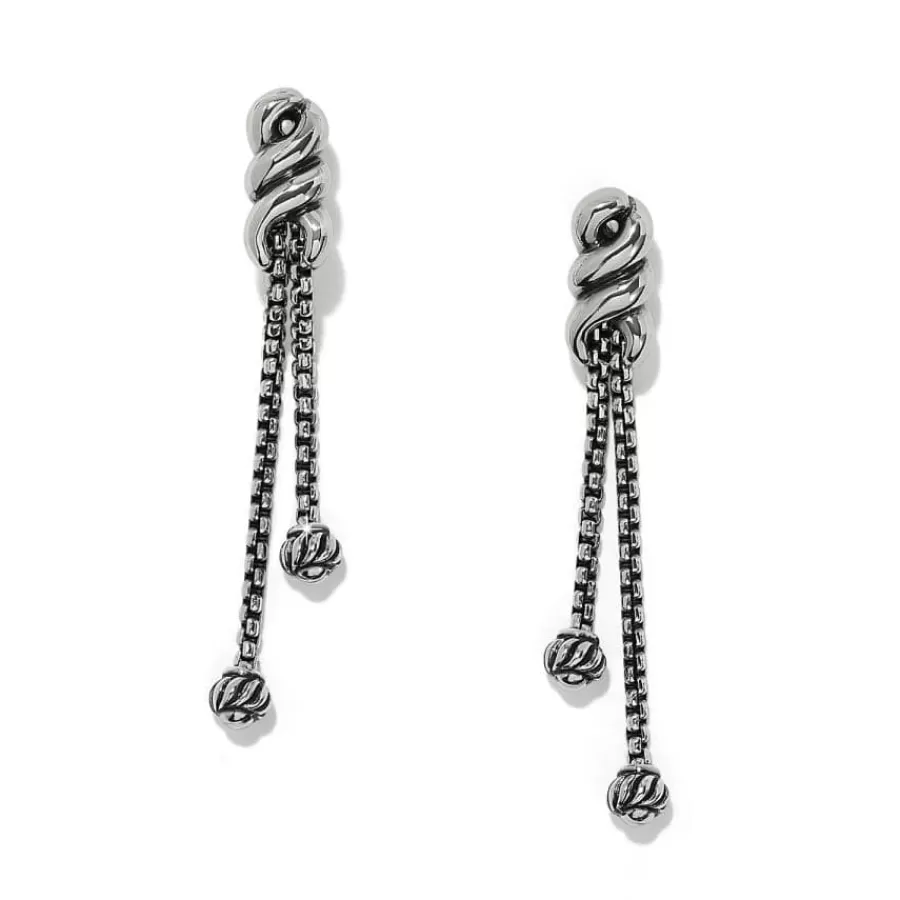 Earrings>Brighton Interlok Twist Double Post Drop Earrings Silver