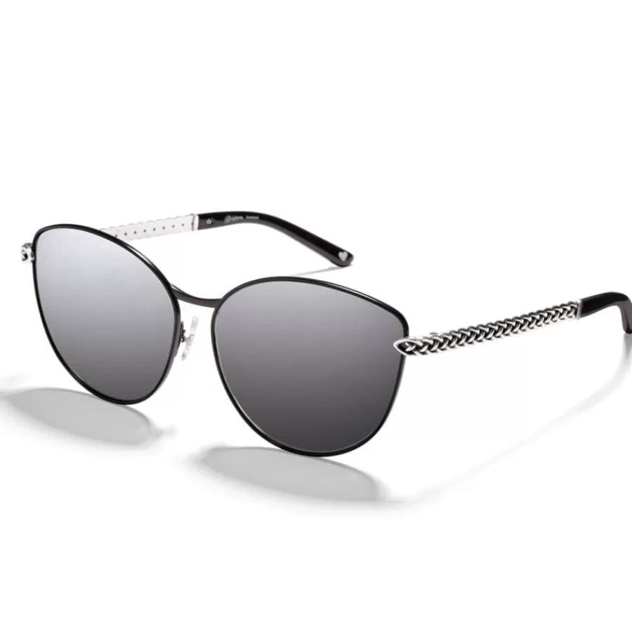 Sunglasses & More>Brighton Interlok Woven Sunglasses Silver-Black