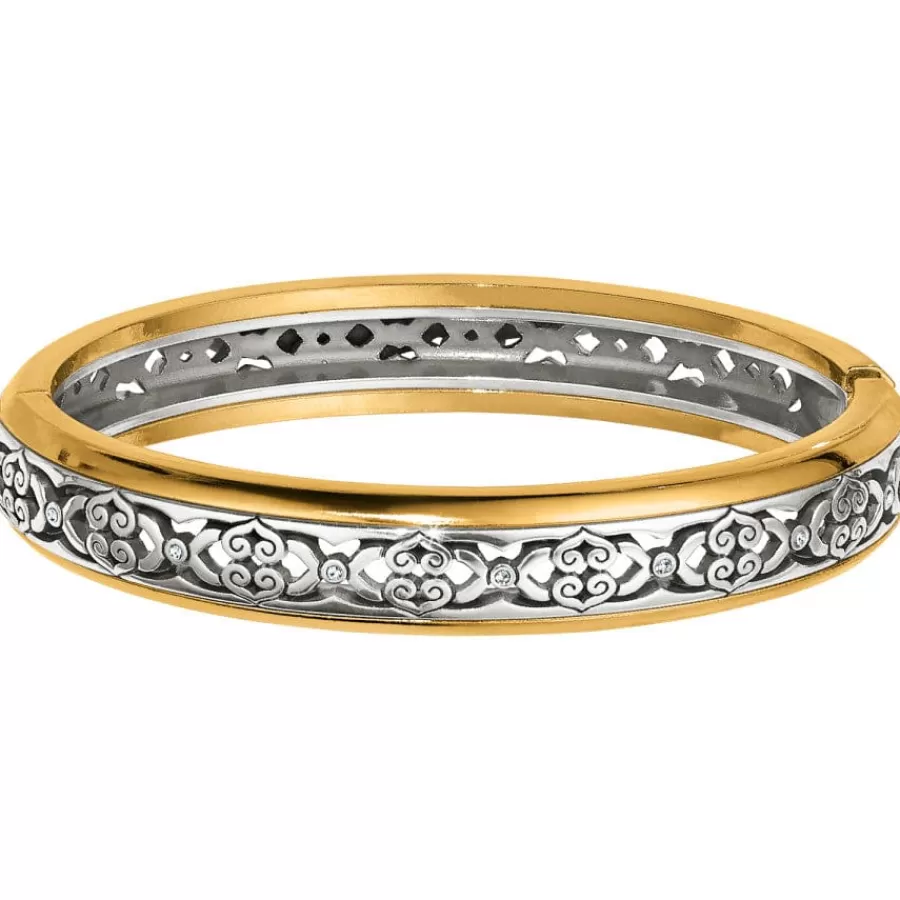 Bracelets>Brighton Intrigue Narrow Hinged Bangle Silver-Gold