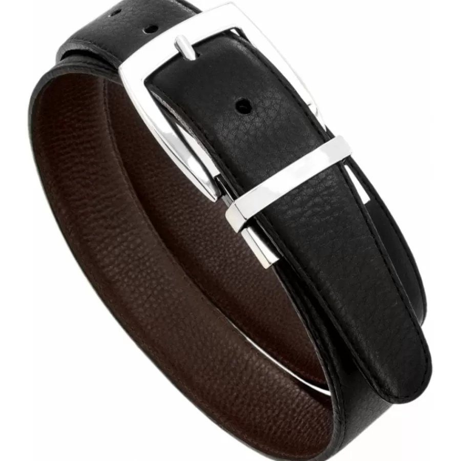 Men'S Belts & Wallets>Brighton Jefferson Reversible Belt Black-Espresso