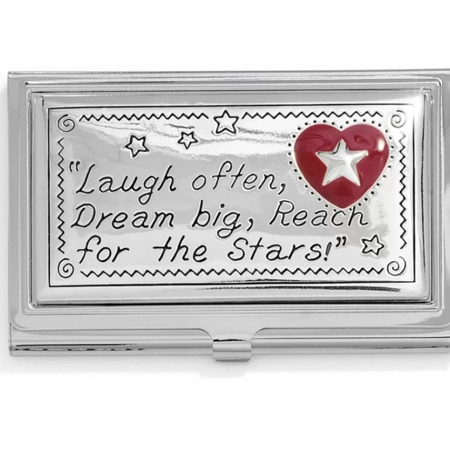 Wallets & Card Cases | Wallets & Card Cases>Brighton Joyful Heart Card Case Silver-Red