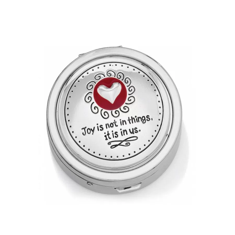 Handbag Accessories | Compacts & Pill Boxes>Brighton Joyful Heart Pill Box Silver-Red