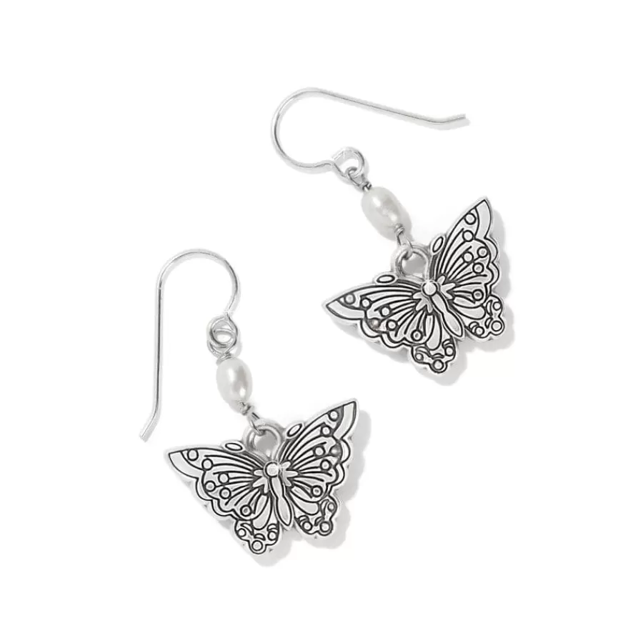 Earrings>Brighton Kyoto In Bloom Butterfly French Wire Earrings Silver-Pink