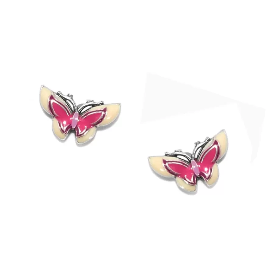 Earrings>Brighton Kyoto In Bloom Butterfly Post Earrings Silver-Pink