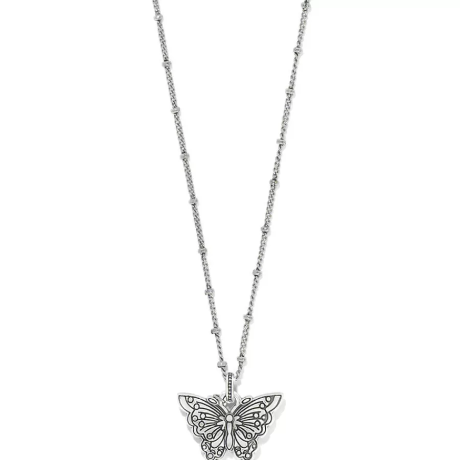 Necklaces>Brighton Kyoto In Bloom Butterfly Short Necklace Silver-Multi