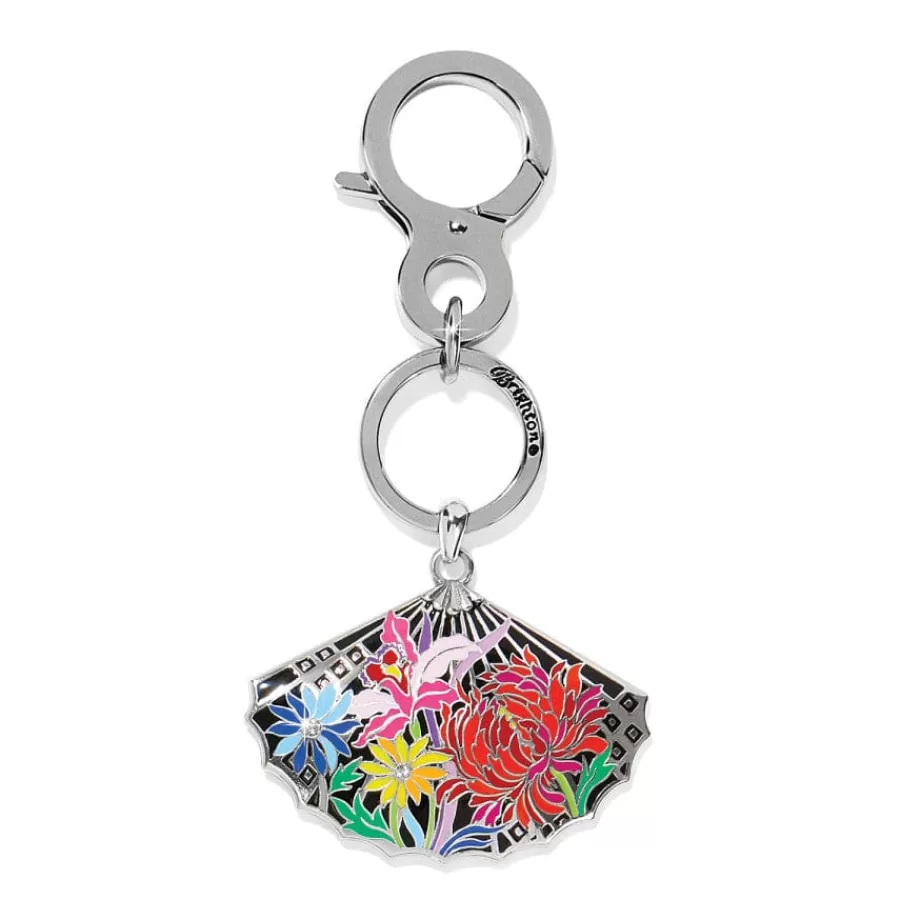 Key Fobs>Brighton Kyoto In Bloom Fan Handbag Fob Silver-Multi