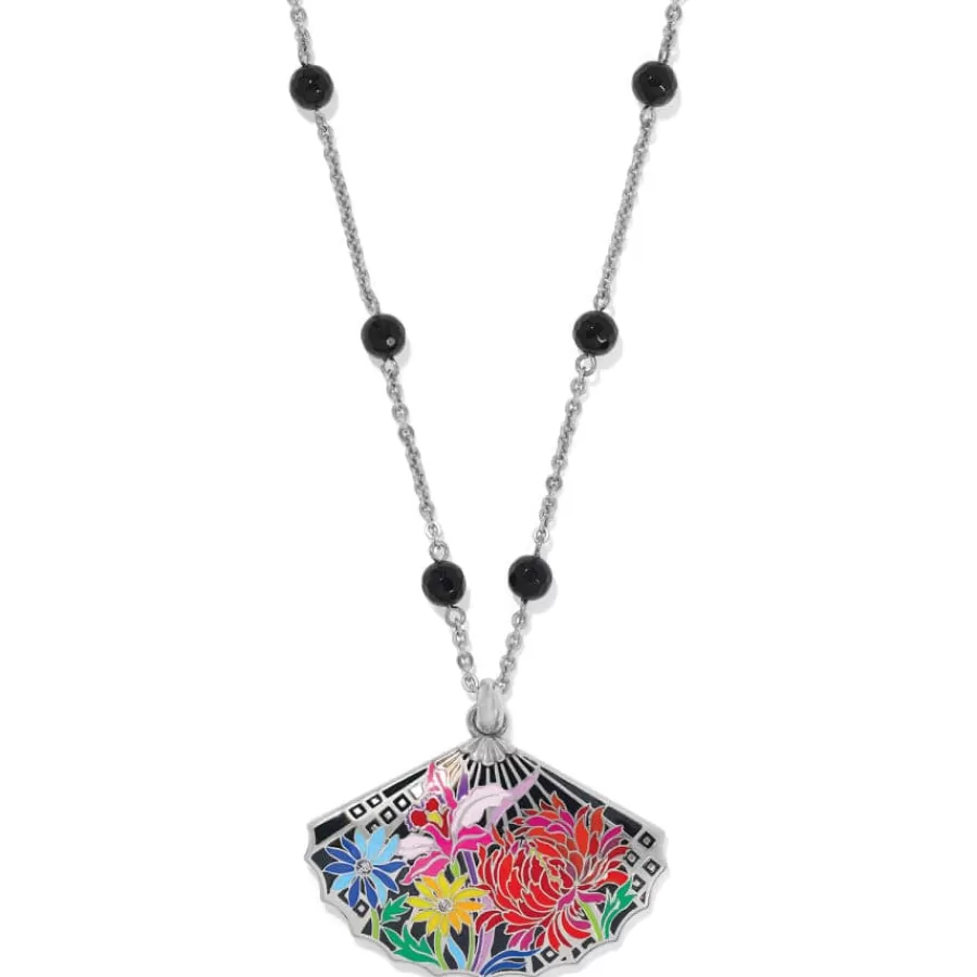 Necklaces>Brighton Kyoto In Bloom Fan Necklace Silver-Multi