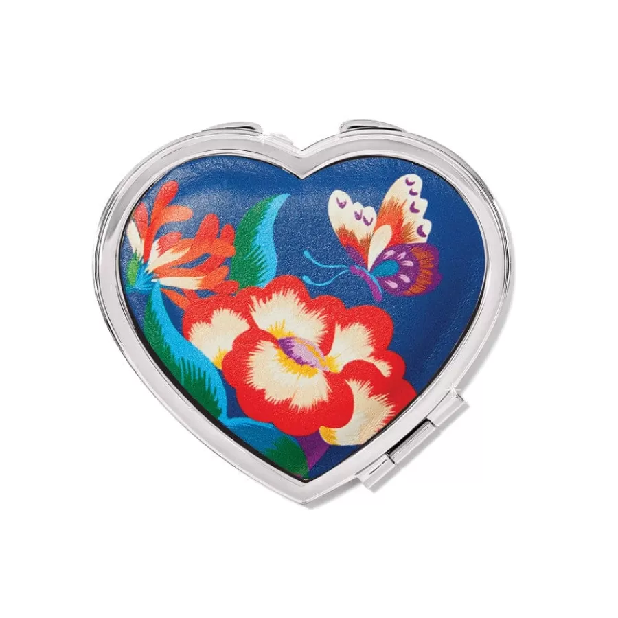 Handbag Accessories | Compacts & Pill Boxes>Brighton Kyoto In Bloom Heart Compact Mirror Multi