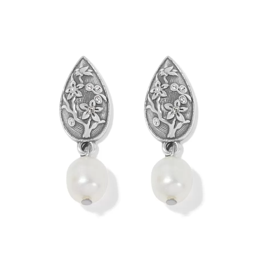 Earrings>Brighton Kyoto In Bloom Pearl Post Drop Earrings Silver-Pearl