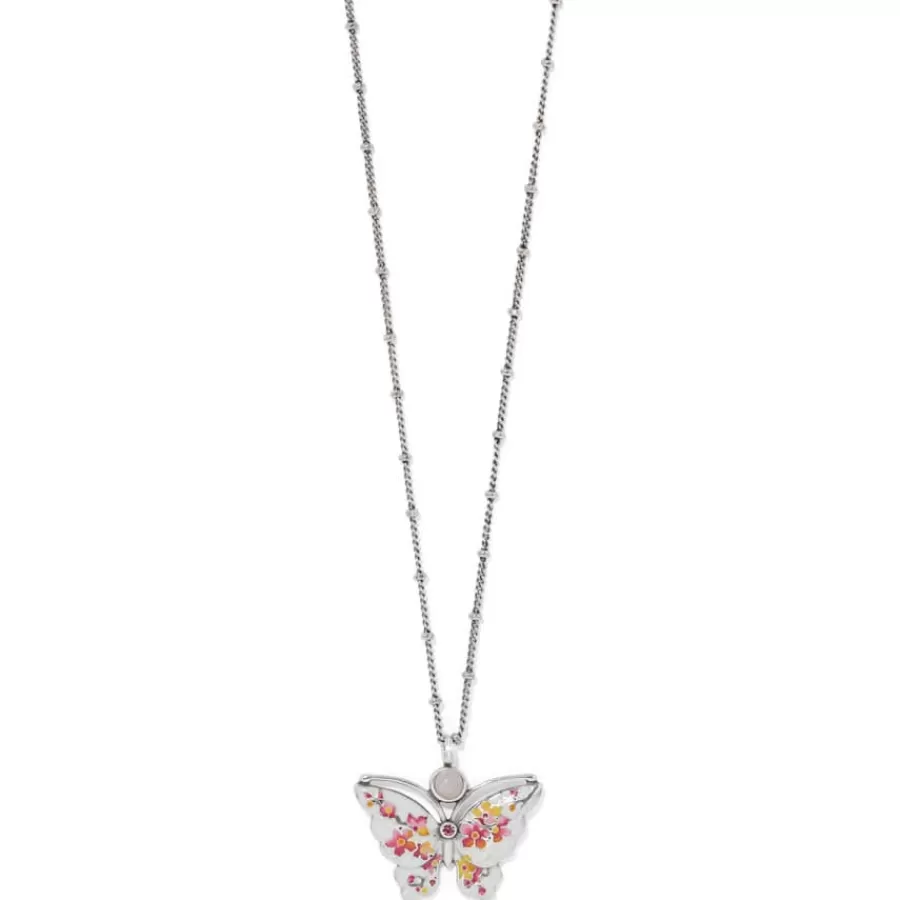 Necklaces>Brighton Kyoto In Bloom Sakura Petite Butterfly Necklace Silver-Pink