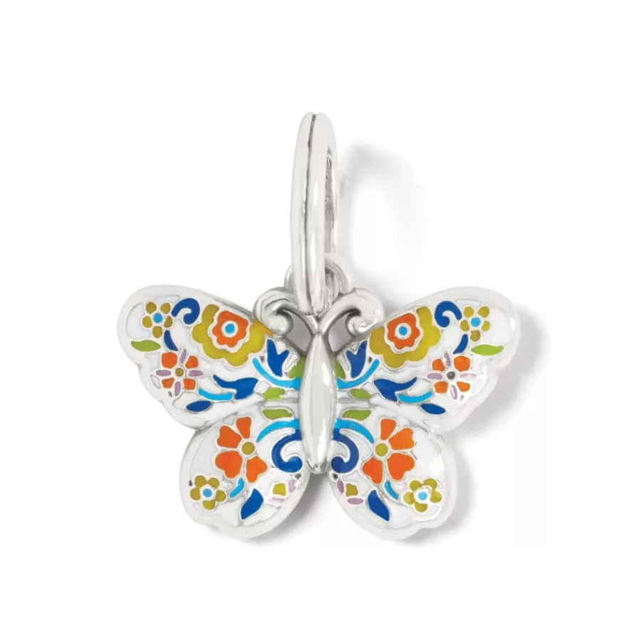 Charms>Brighton La Farfalla Butterfly Charm Silver-Multi