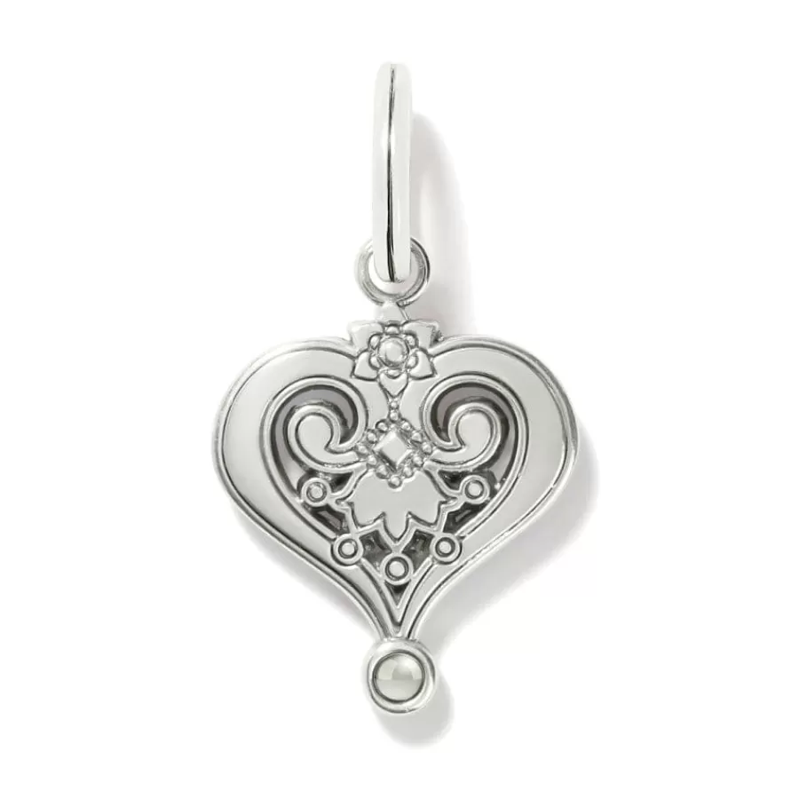 Charms>Brighton La Farfalla Heart Charm Silver-Multi