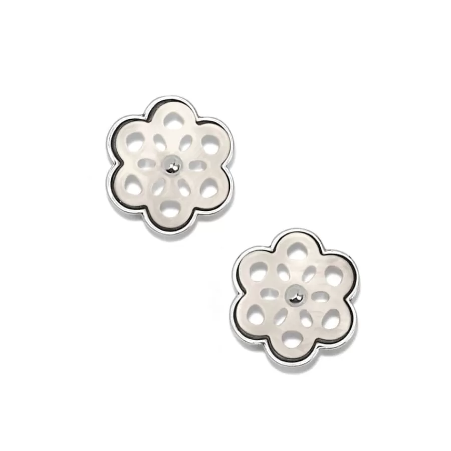 Earrings>Brighton La Jolla Post Earrings Silver-White