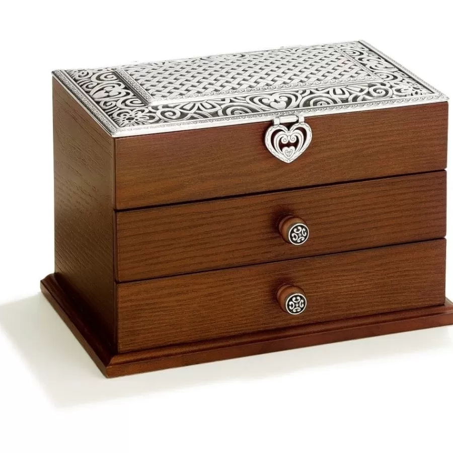 Jewelry Holders>Brighton Lacie Daisy Jewelry Chest Silver-Wood