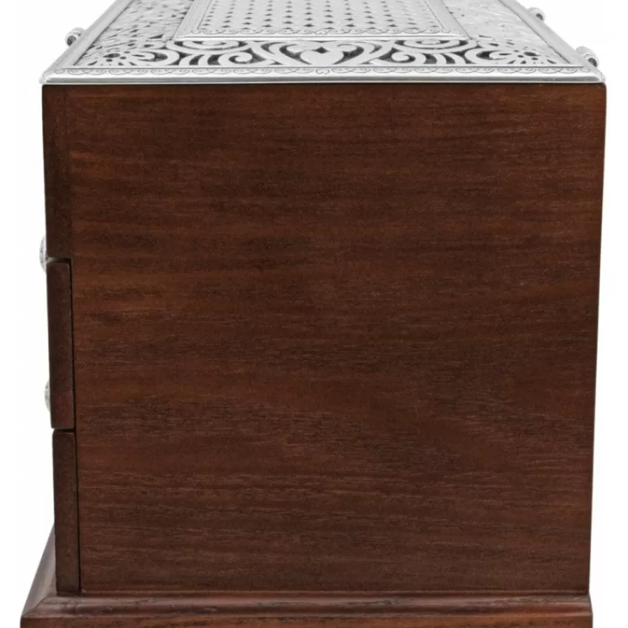 Jewelry Holders>Brighton Lacie Daisy Jewelry Chest Silver-Wood