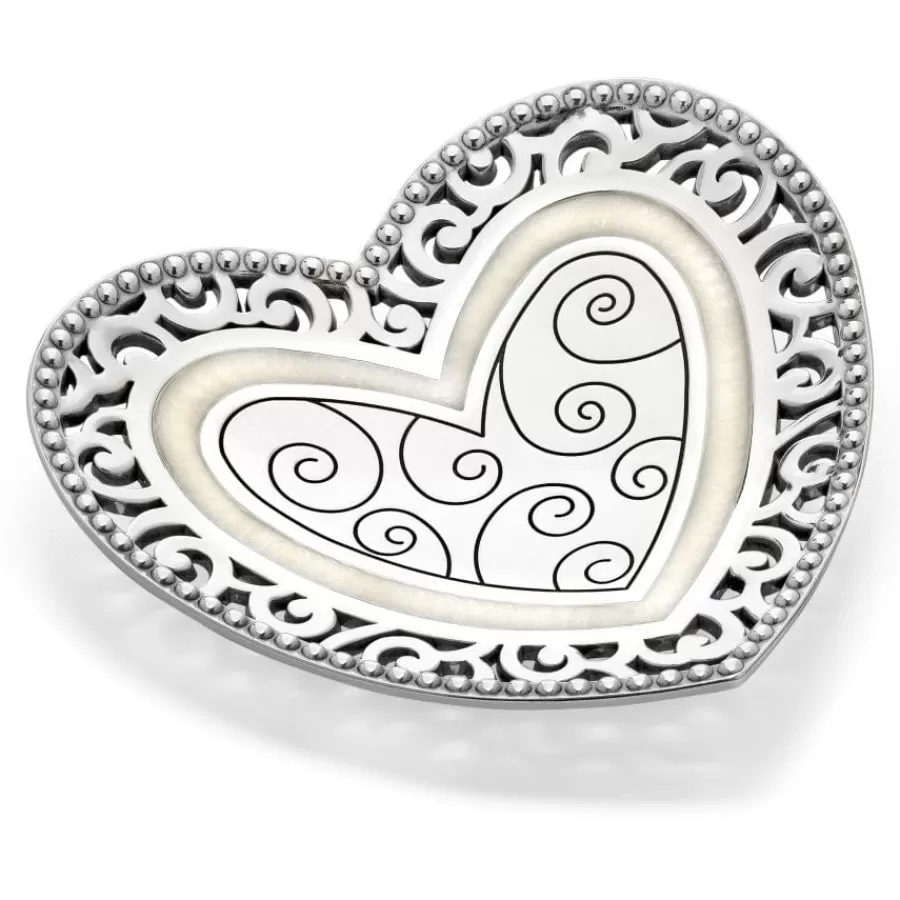 Jewelry Holders>Brighton Lacie Daisy Trinket Heart Tray Silver