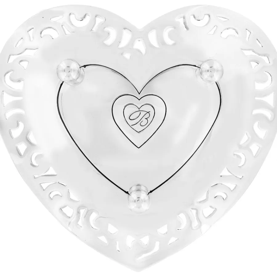 Jewelry Holders>Brighton Lacie Daisy Trinket Heart Tray Silver