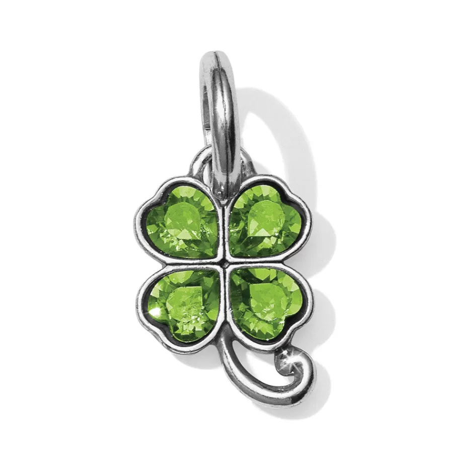 Charms>Brighton Little Clover Charm Silver-Peridot