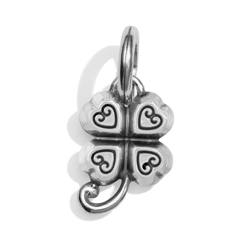 Charms>Brighton Little Clover Charm Silver-Peridot