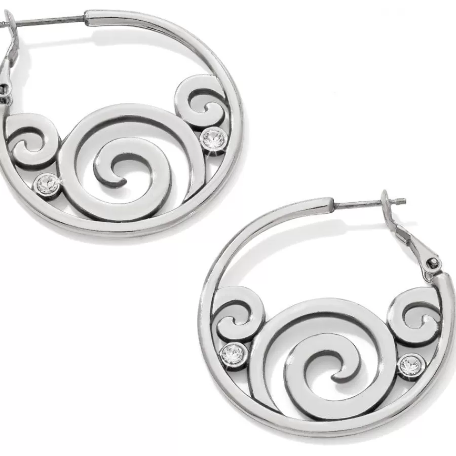 Earrings>Brighton London Groove Hoop Earrings Silver