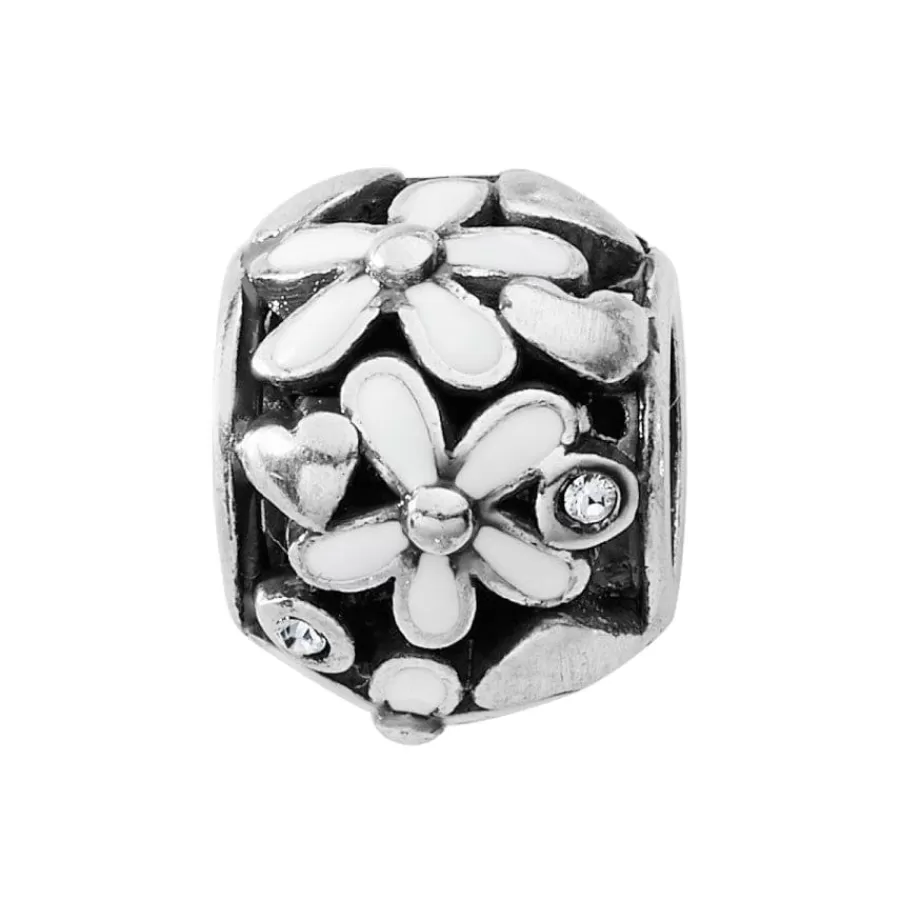 Beads & Spacers>Brighton Love Blooms Bead Silver-White