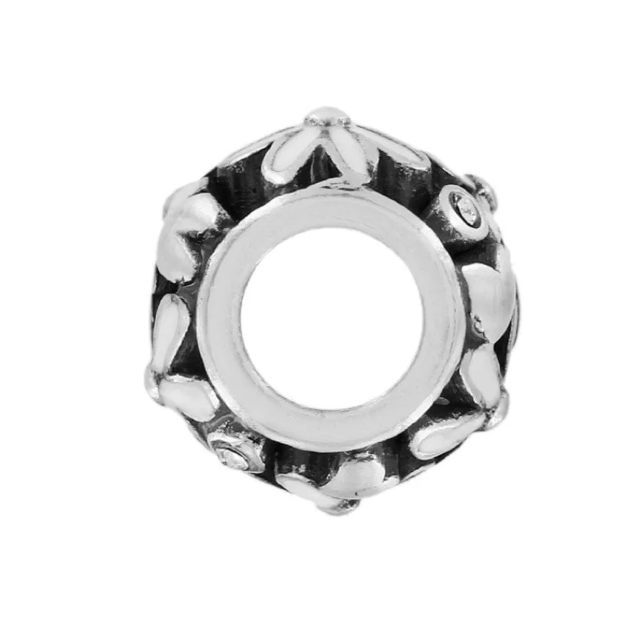 Beads & Spacers>Brighton Love Blooms Bead Silver-White