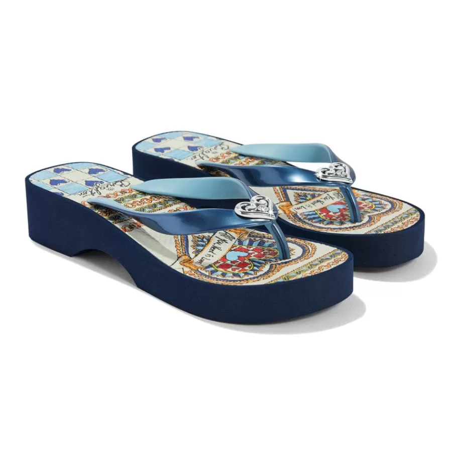 Flip Flops>Brighton Love it Platform Flip Flops Navy