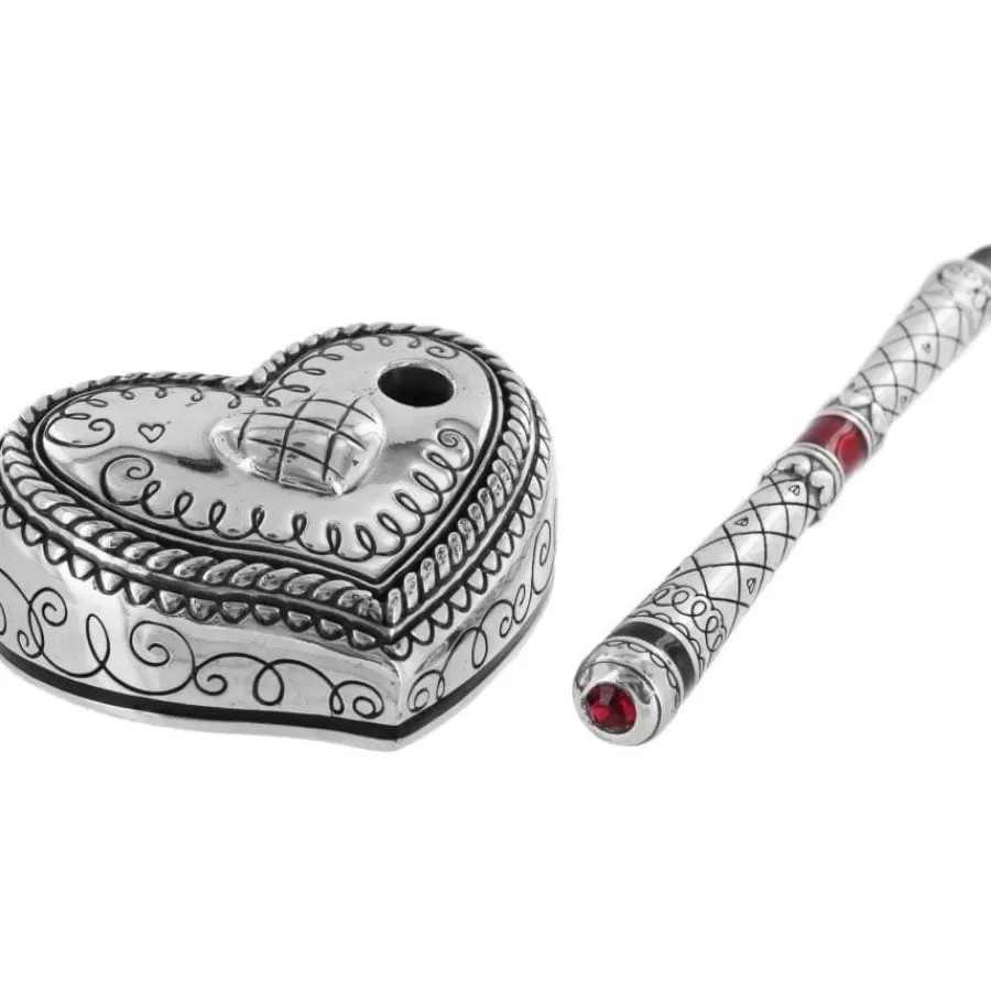 Office & Clocks>Brighton Love Letters Love Notes And Pen Holder Silver