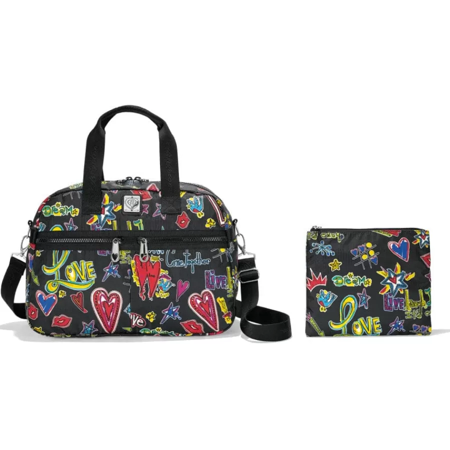 Luggage & Travel>Brighton Love Scribble Jetsetter Duffel Multi