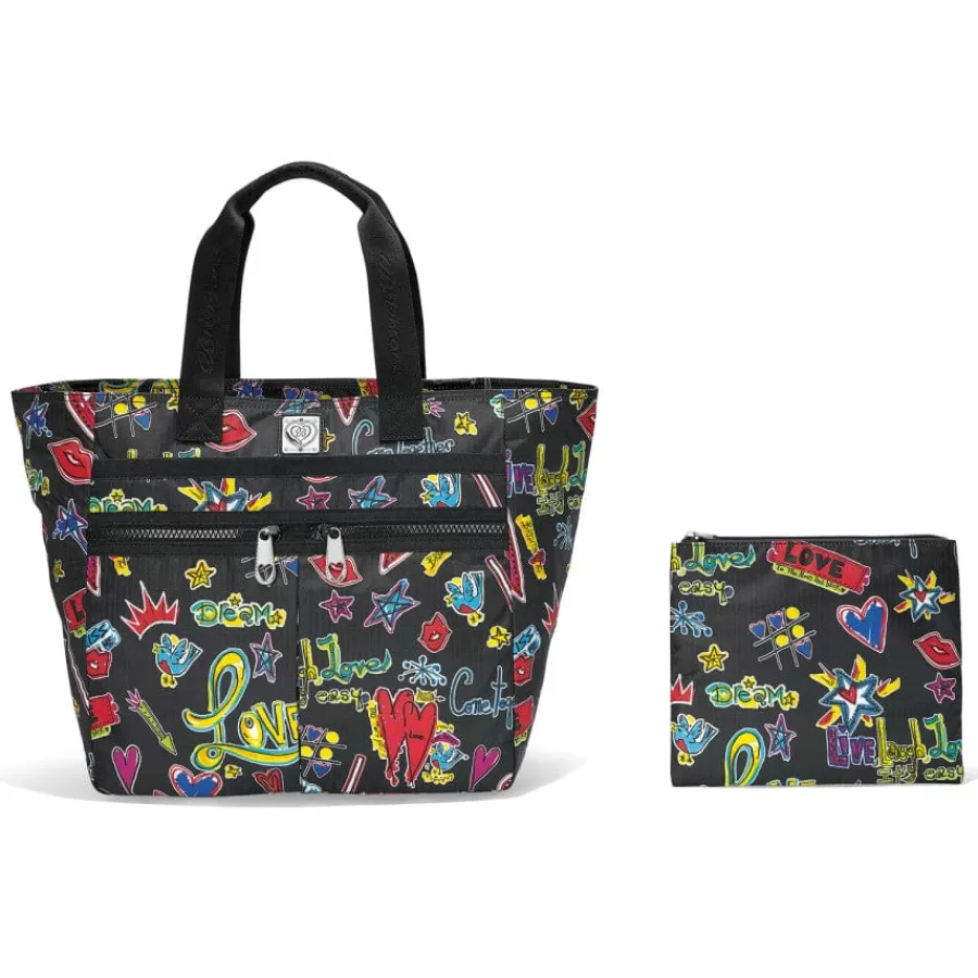 Luggage & Travel>Brighton Love Scribble Lock It Super Tote Multi