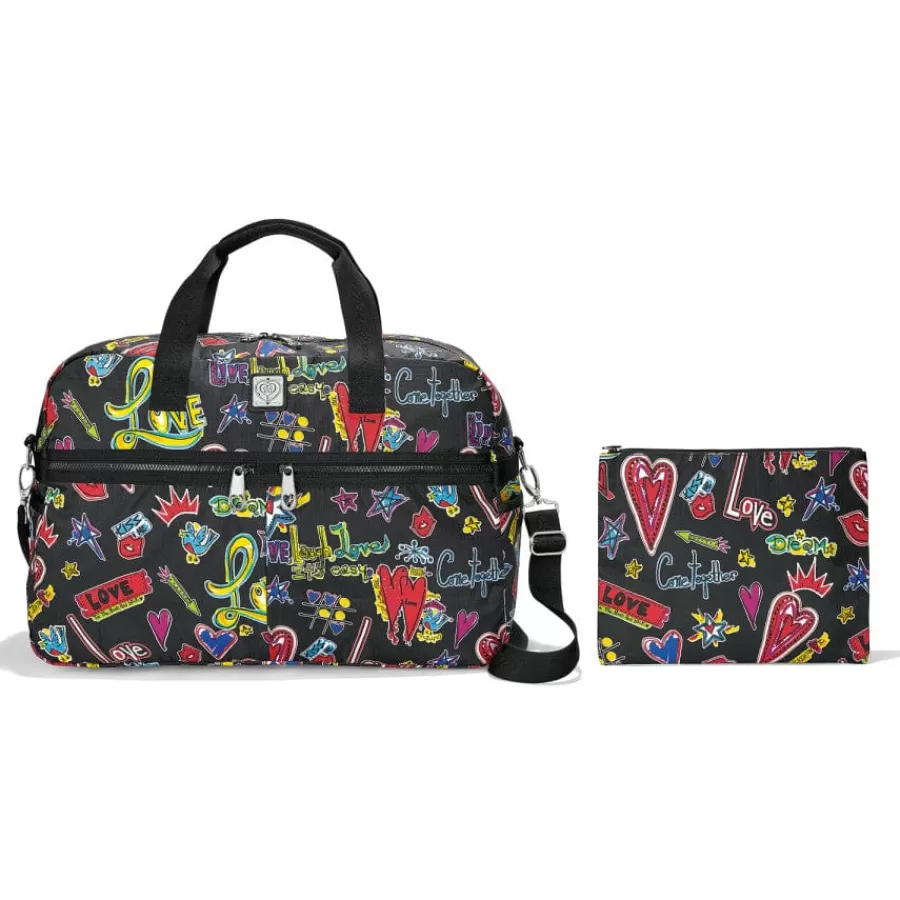 Luggage & Travel>Brighton Love Scribble Round Tripper Duffel Multi