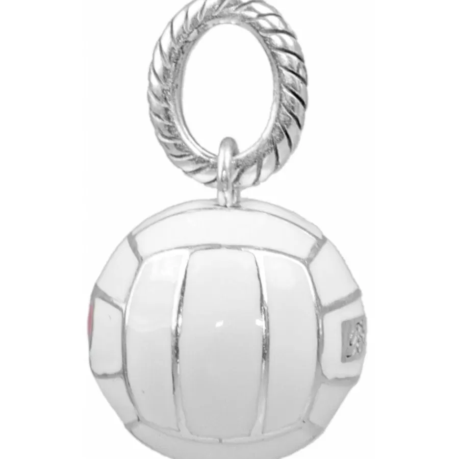 Charms>Brighton Love Volley Ball Charm Silver-White