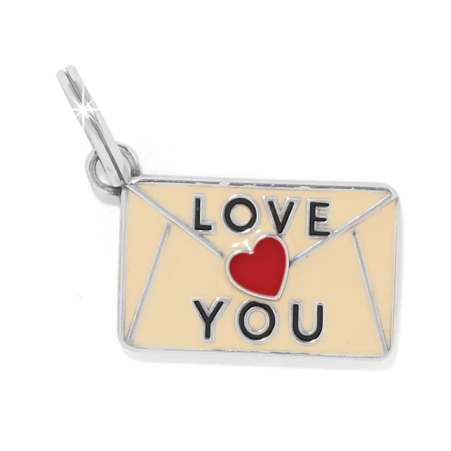 Charms>Brighton Love You Charm Silver-White