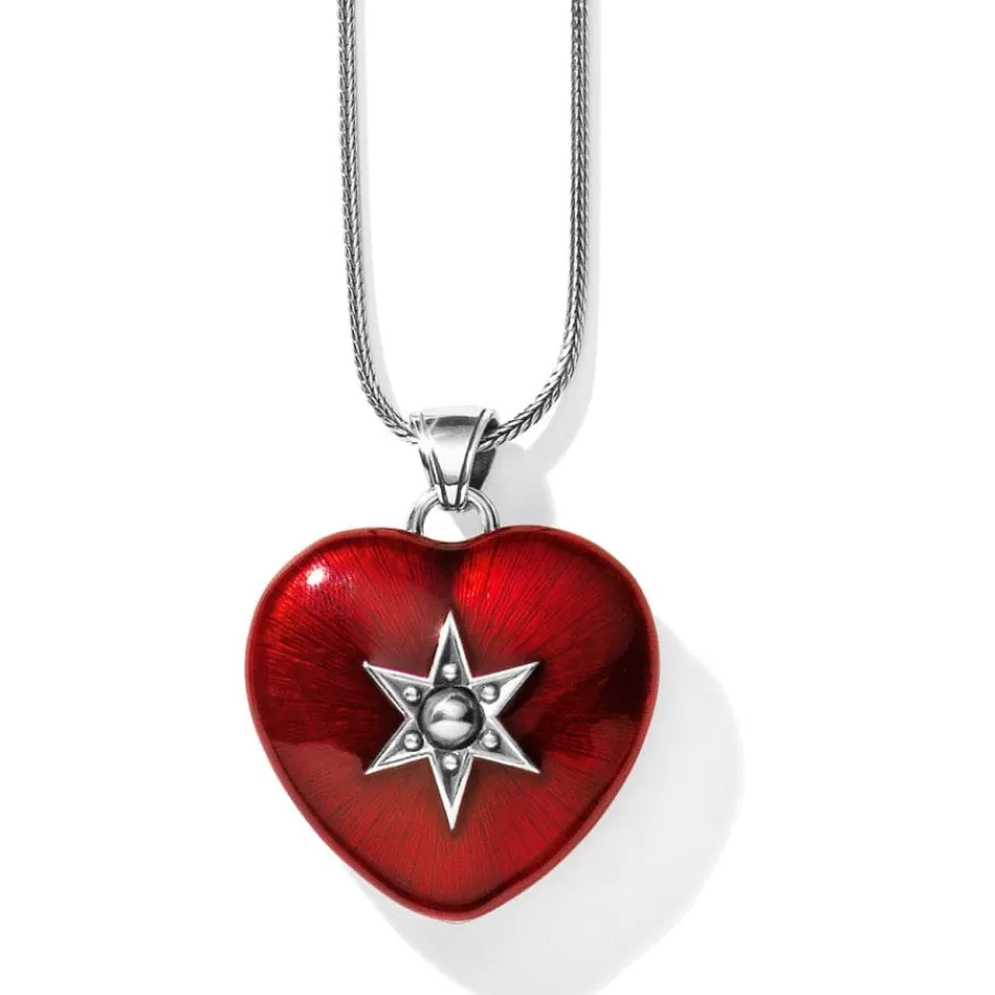 Necklaces | Photo Lockets>Brighton Loving Heart Convertible Locket Necklace Silver-Red