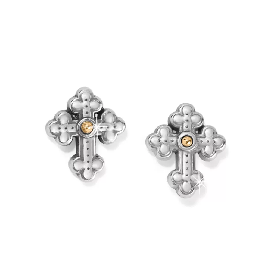 Earrings>Brighton Luna Cross Mini Post Earrings Silver