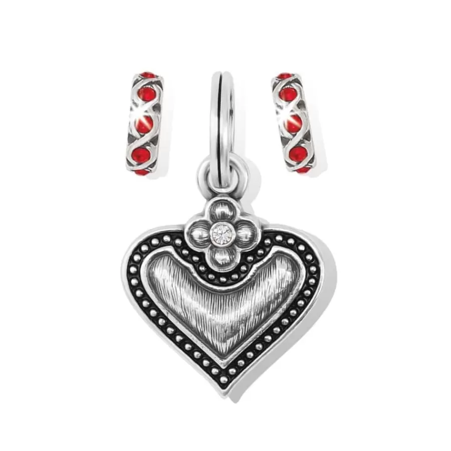 Ready-To-Wear Charm Sets>Brighton Luna Heart Charm Gift Set Silver-Red