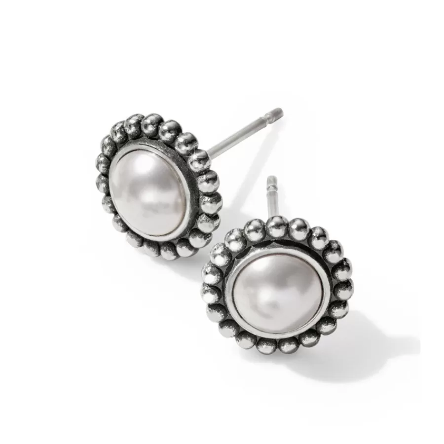 Earrings>Brighton Luster Mini Post Earrings Silver-Pearl