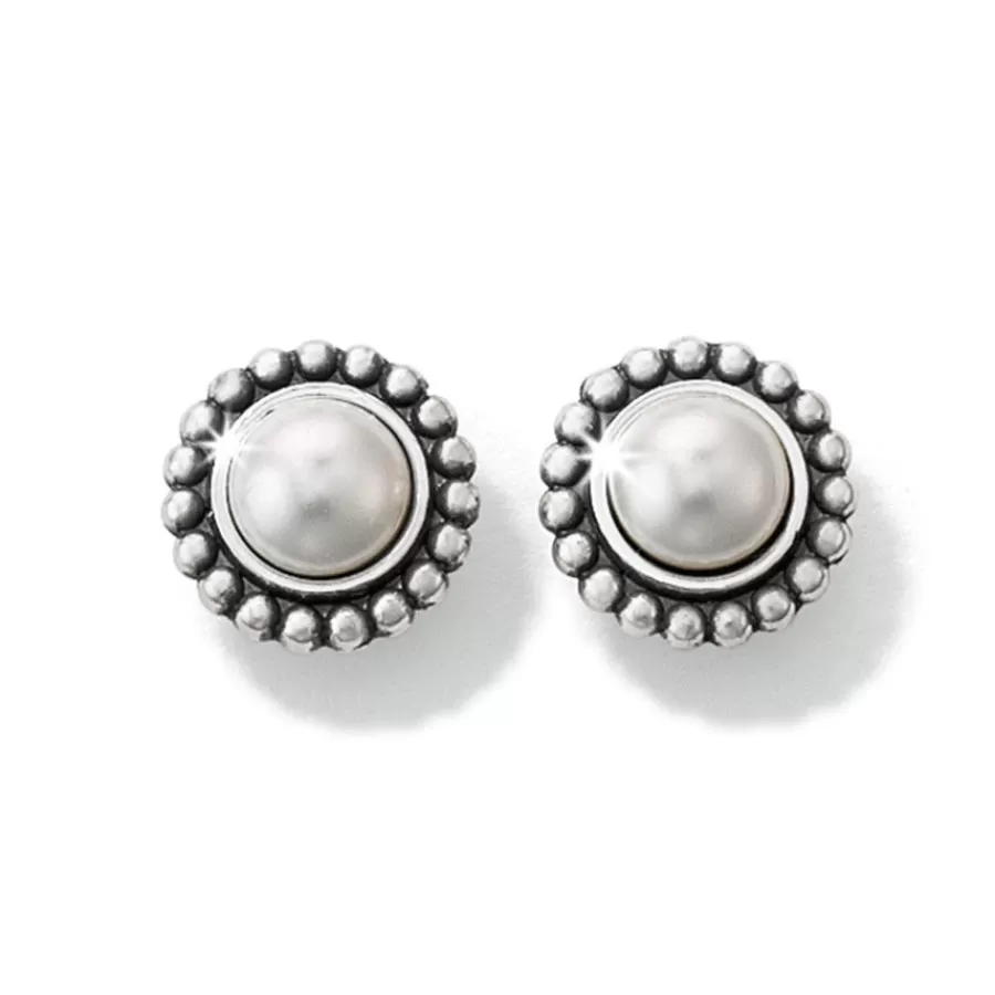 Earrings>Brighton Luster Mini Post Earrings Silver-Pearl