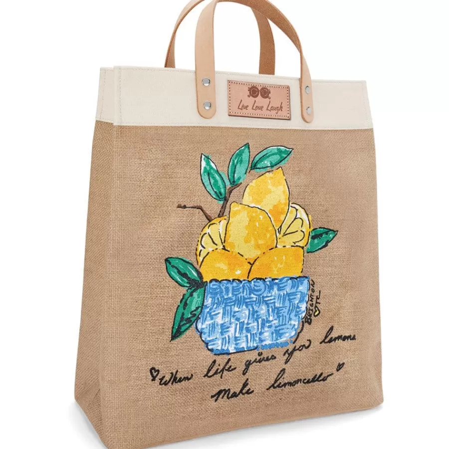 Totes>Brighton Main Squeeze Burlap Tote Multi