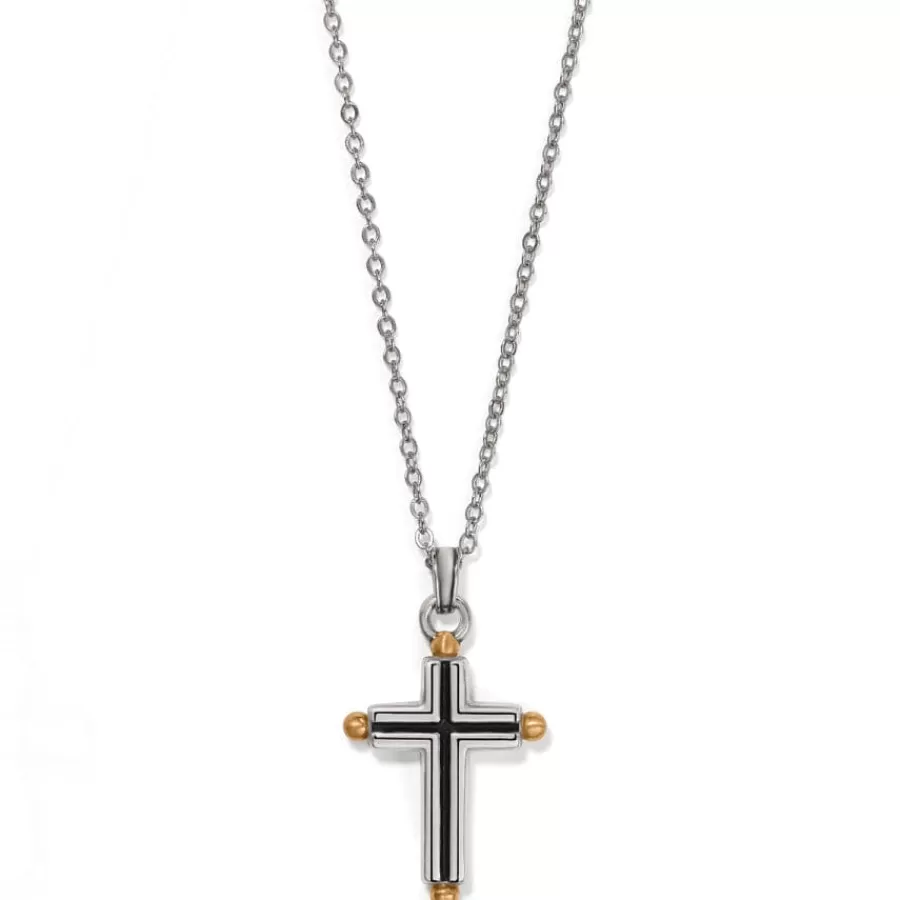 Necklaces>Brighton Majestic Gallant Cross Reversible Necklace Silver-Gold