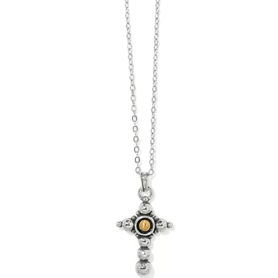 Necklaces>Brighton Majestic Nobel Cross Reversible Necklace Silver-Gold