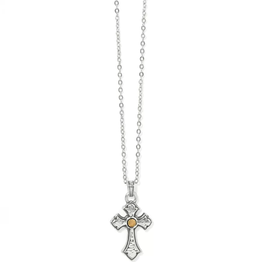 Necklaces>Brighton Majestic Regal Cross Reversible Necklace Silver-Gold