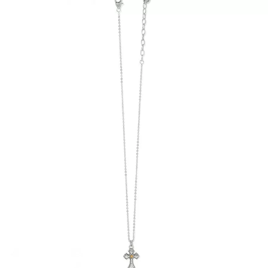 Necklaces>Brighton Majestic Regal Cross Reversible Necklace Silver-Gold