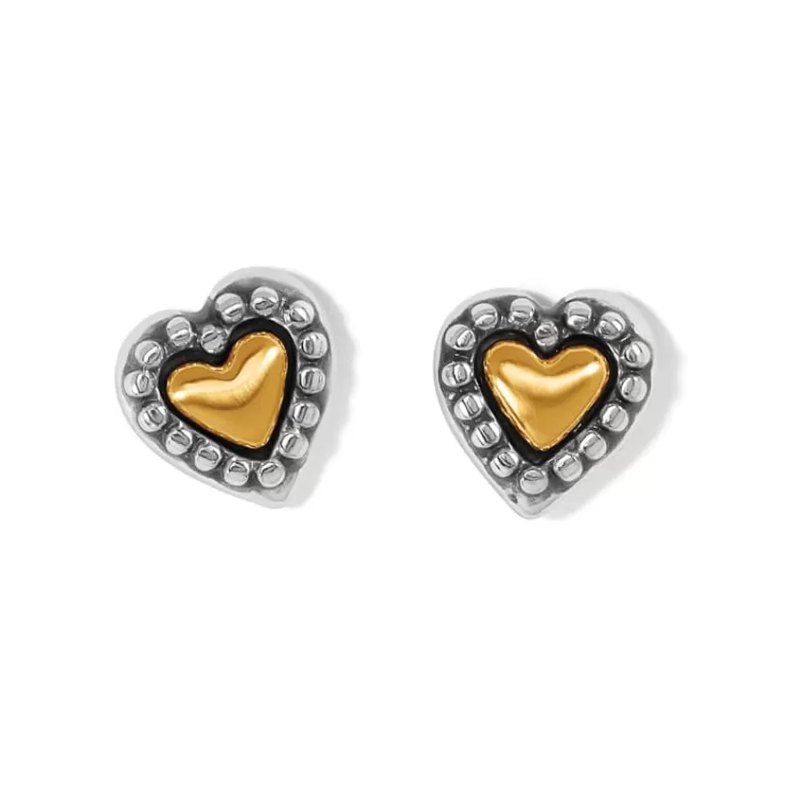 Earrings>Brighton Marci Heart Post Earrings Silver-BrushedGold