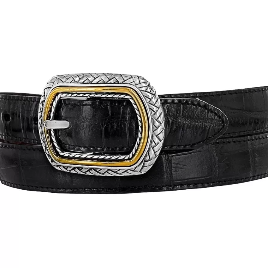 Women'S Belts>Brighton Marcus Two-Tone Reversible Belt Black-Peanut