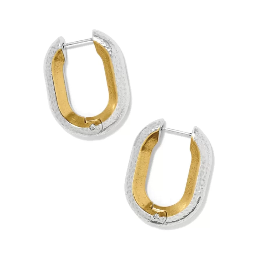 Earrings>Brighton Medici Hinged Hoop Earrings Silver-Gold