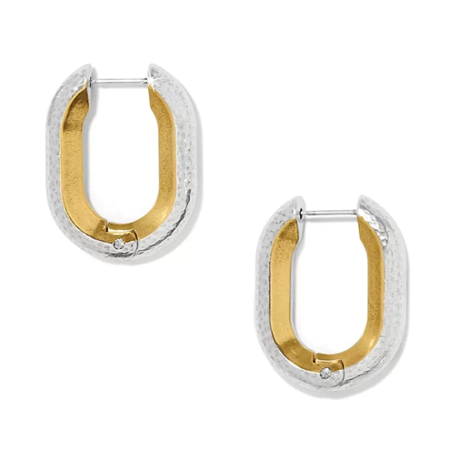 Earrings>Brighton Medici Hinged Hoop Earrings Silver-Gold