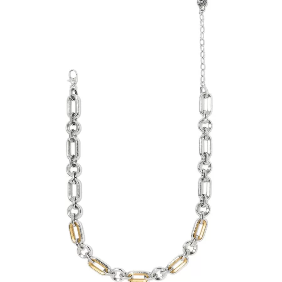 Necklaces>Brighton Medici Link Two Tone Necklace Silver-Gold