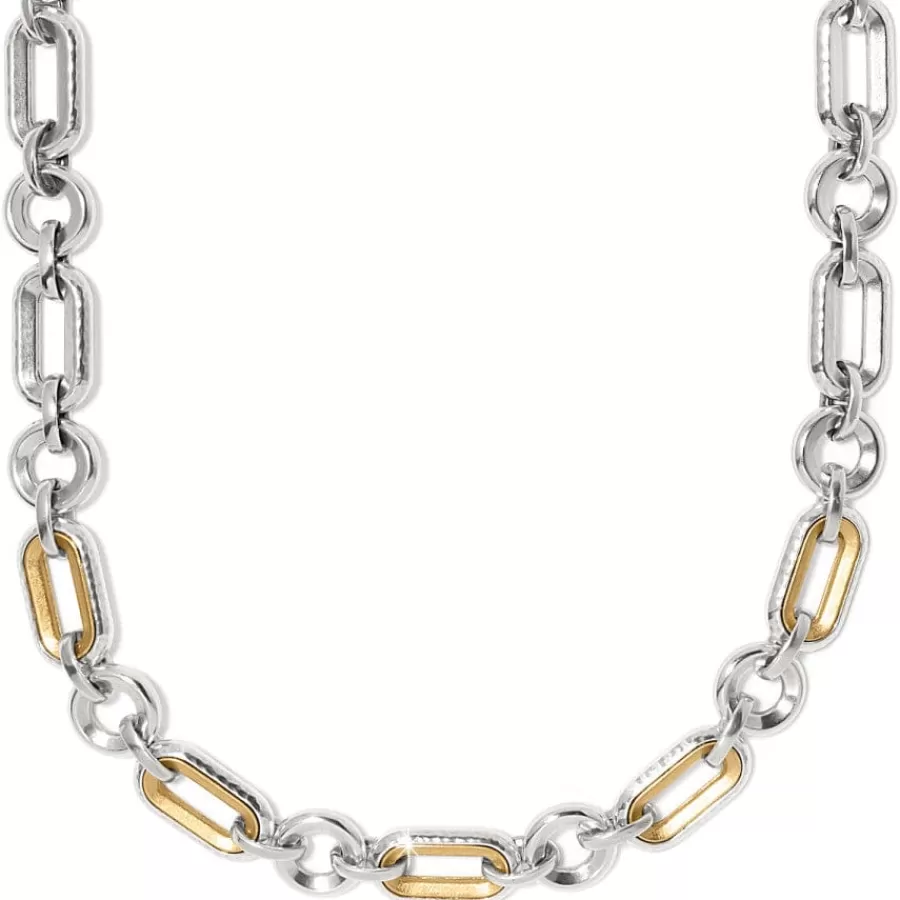 Necklaces>Brighton Medici Link Two Tone Necklace Silver-Gold